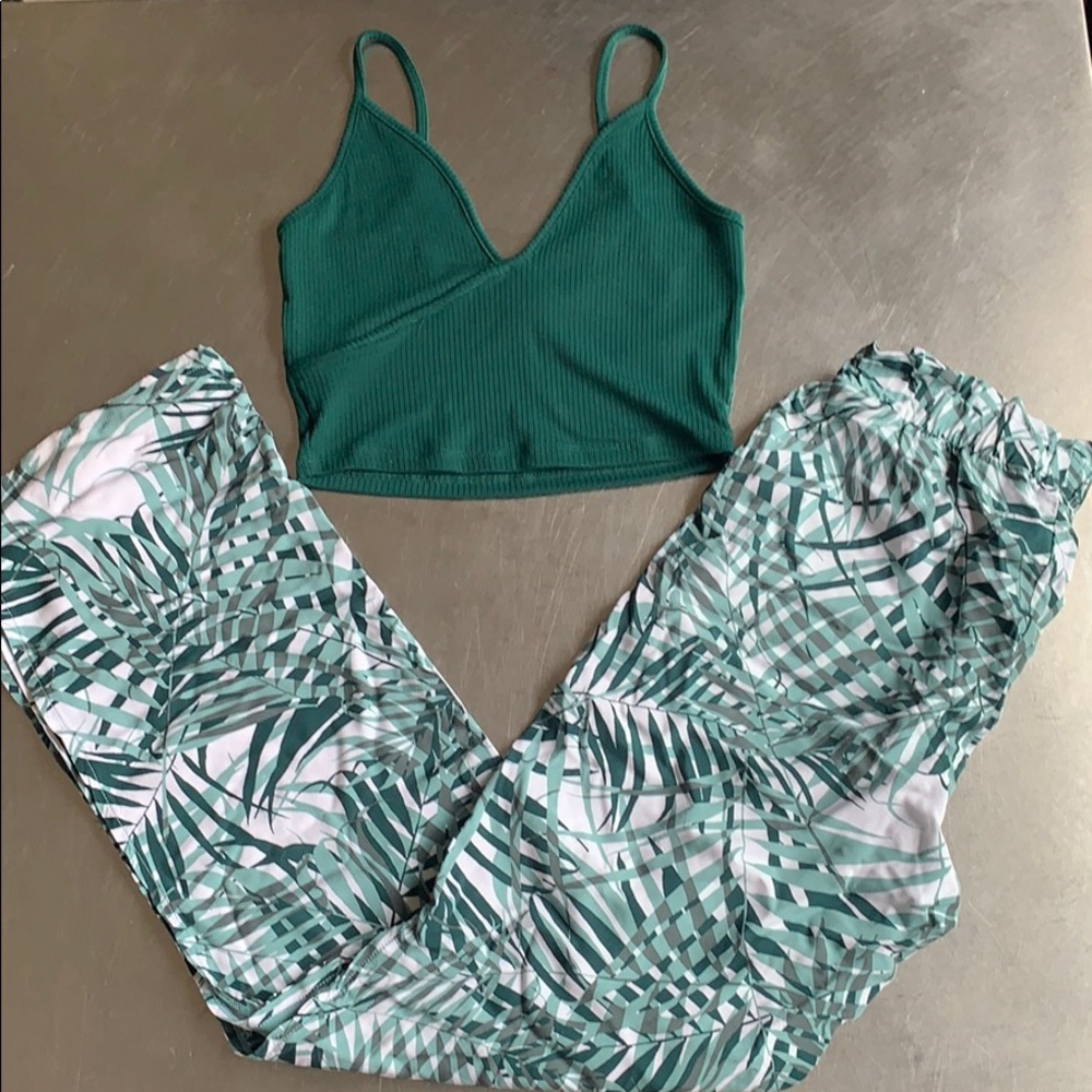 Adore Me Crop Top and Flare Pants